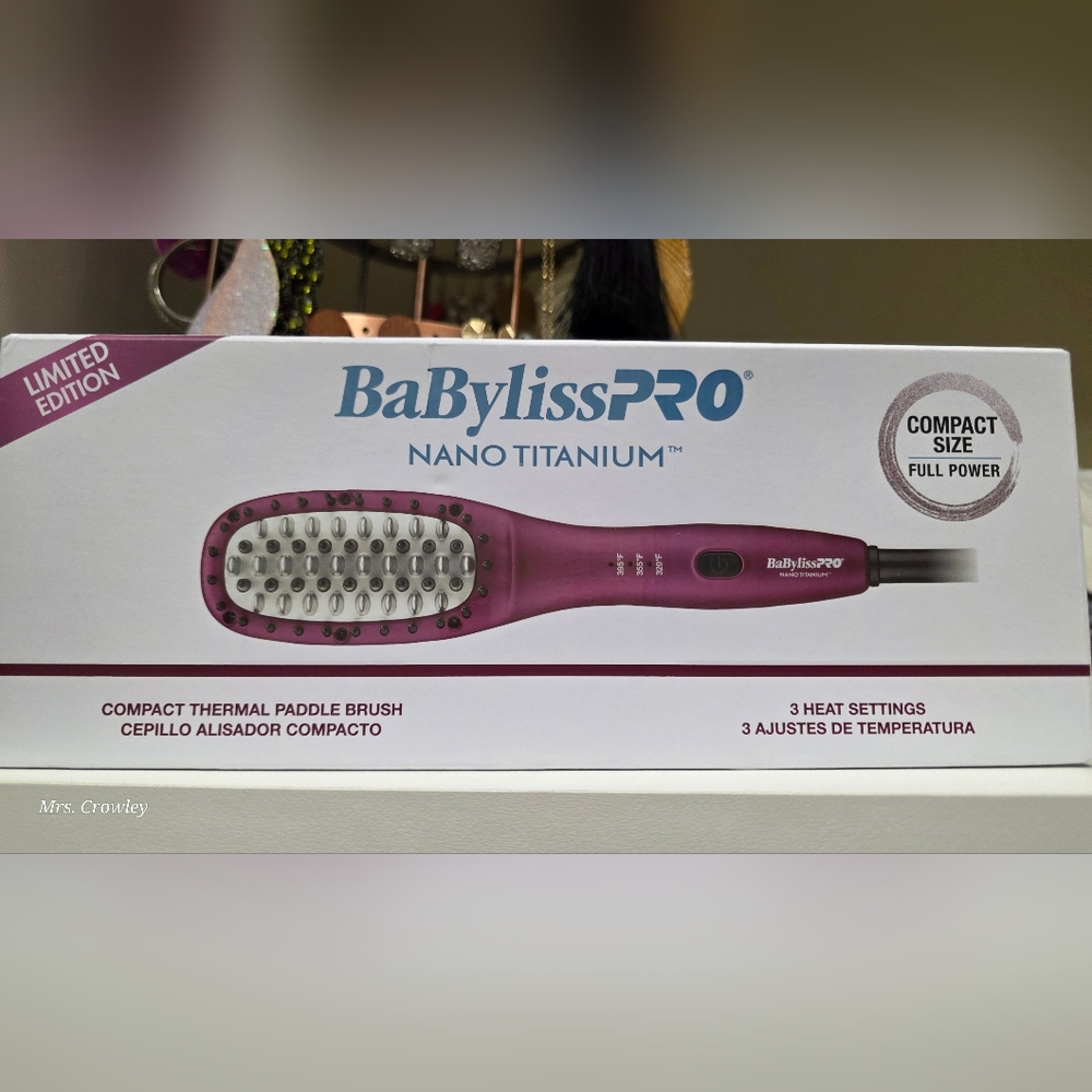 BaByliss PRO Nano Titanium Compact Thermal Brush NWT Pink